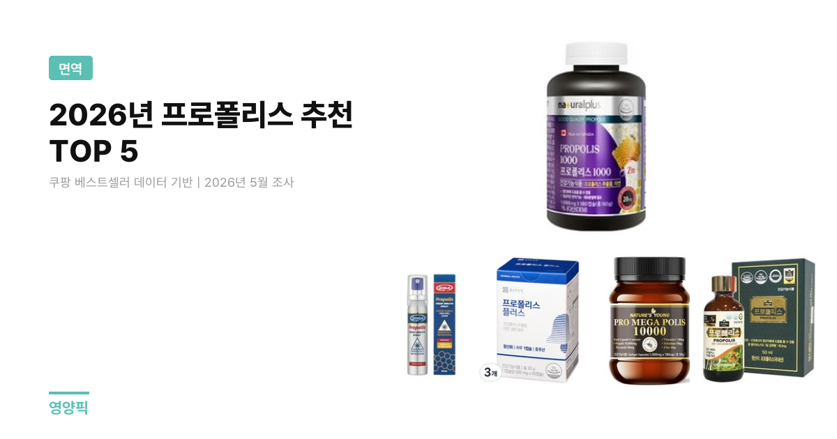 프로폴리스 추천 5종 완전 비교 — 캡슐·스프레이·액상 형태별 가격·식약처 분석